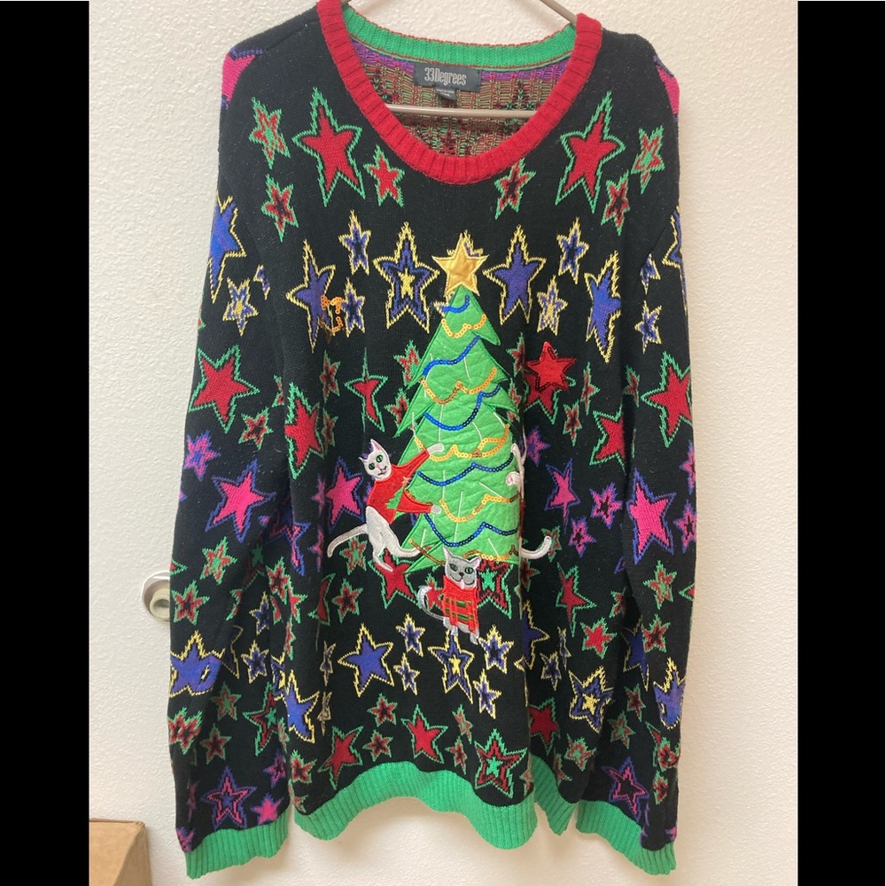 33 DEGREES 💯 Percent Cotton Ugly Christmas Sweater XXL. - Picture 1 of 6